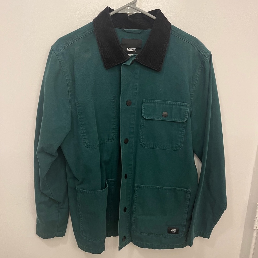 Vans Green Jacket with Black Corduroy Collar